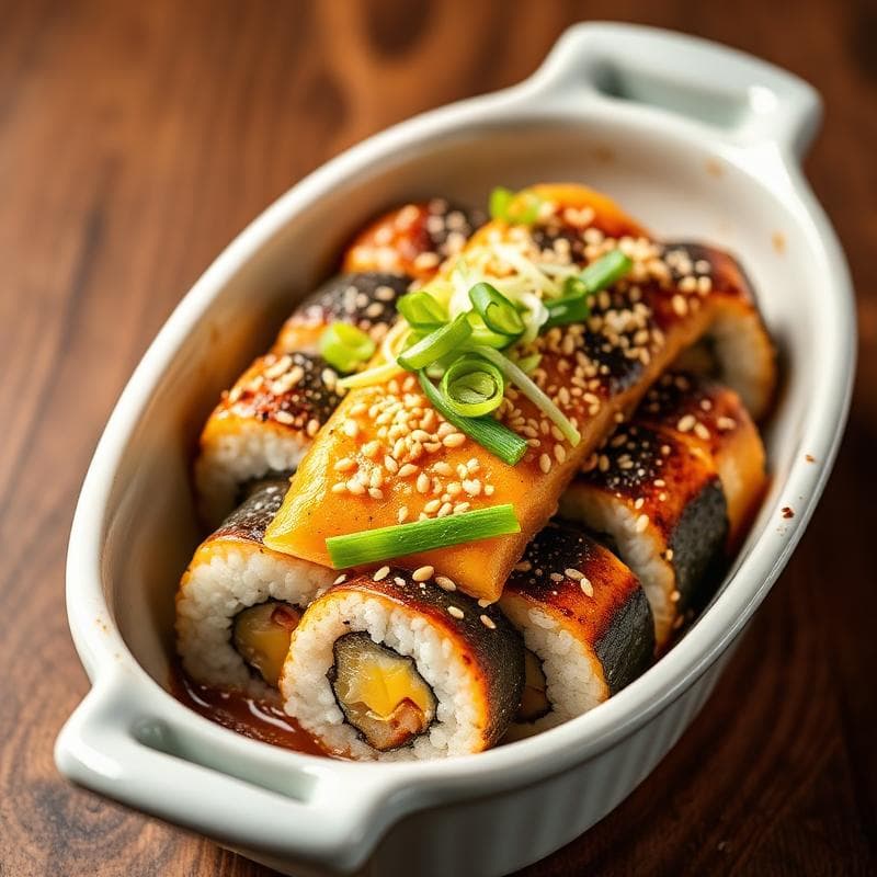 Gourmet sushi bake casserole - fresh daily Japanese fusion dish with premium ingredients, serves 6-8