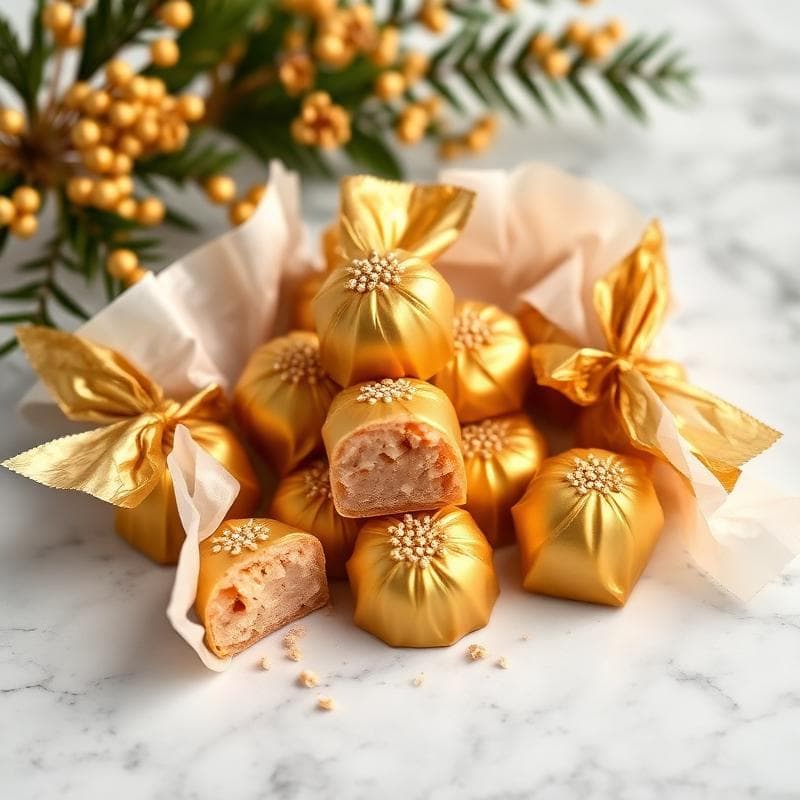 Gourmet Nougats - Luxurious handcrafted confections wrapped in gold foil
